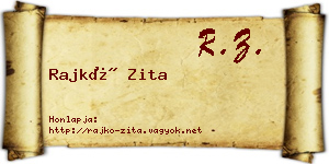Rajkó Zita névjegykártya